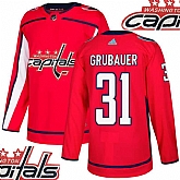 Capitals #31 Grubauer Red With Special Glittery Logo Adidas Jersey,baseball caps,new era cap wholesale,wholesale hats
